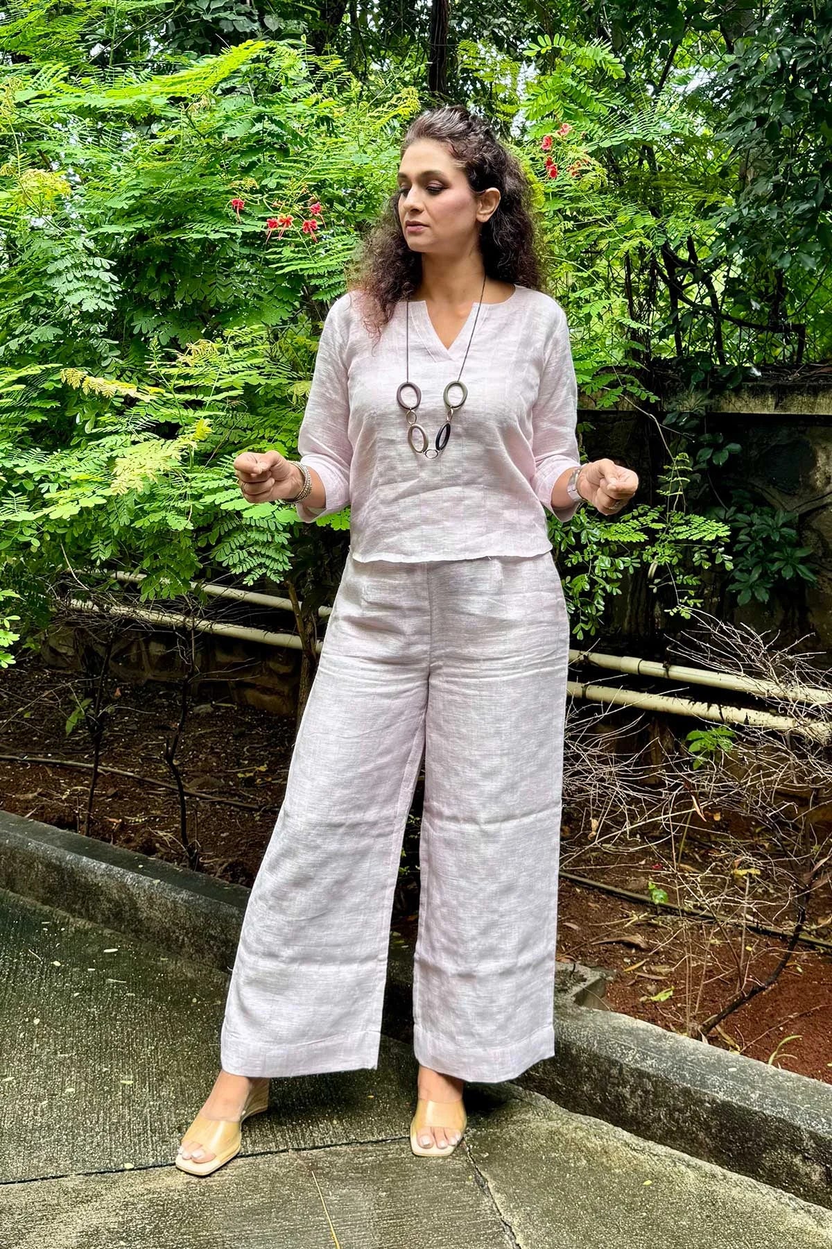 Linen Co-Ord Set - Solid Colour - Off White