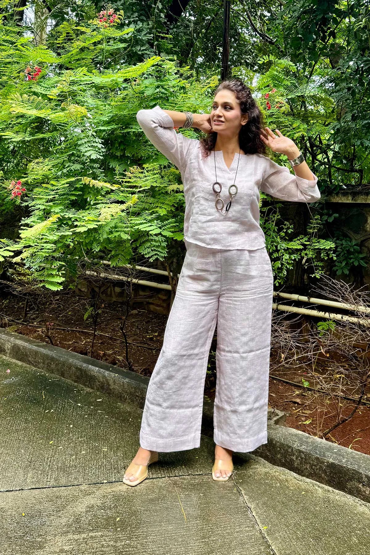 Linen Co-Ord Set - Solid Colour - Off White