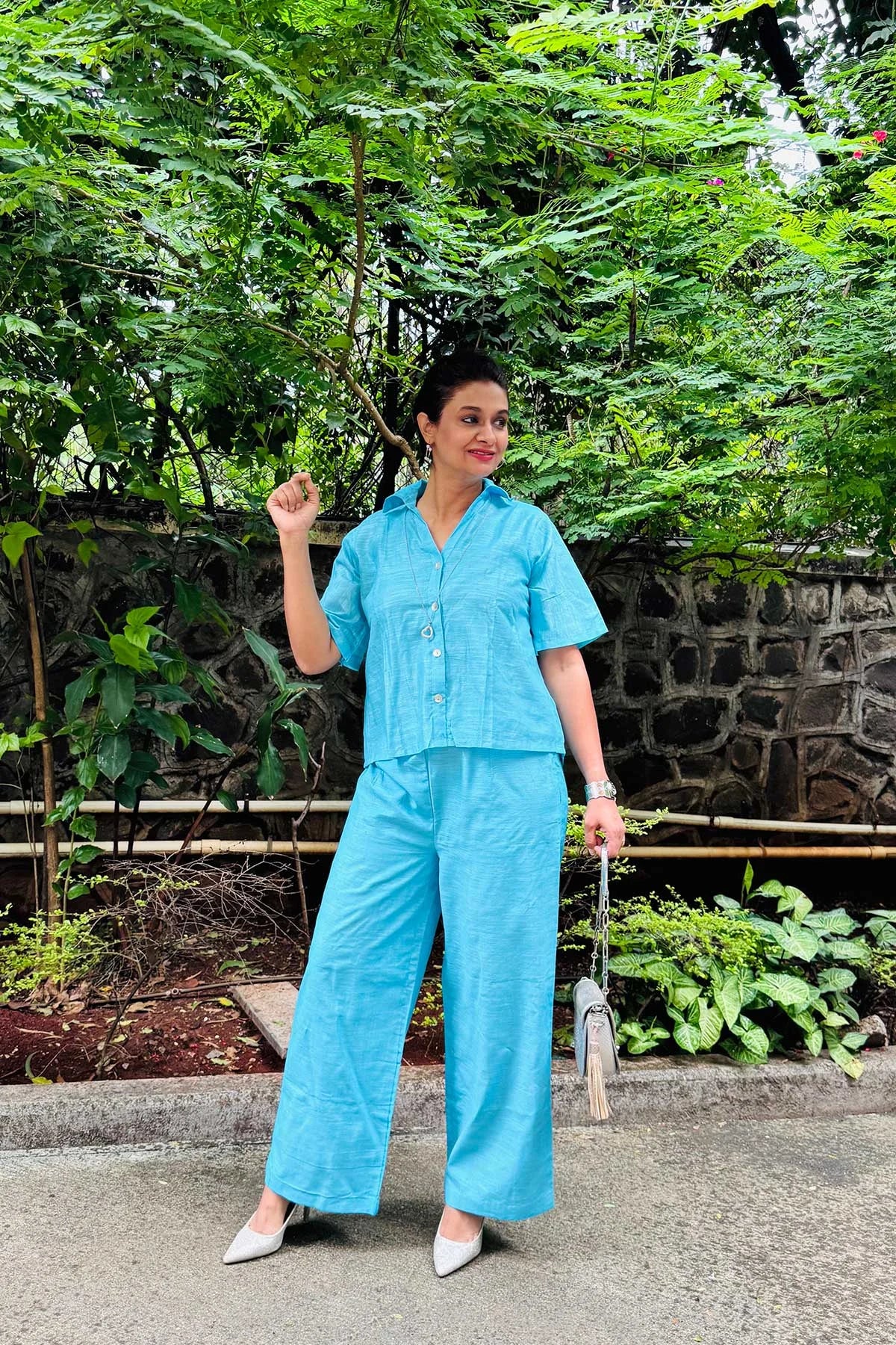 Linen Co-Ord Set - Solid Colour - Sky Blue