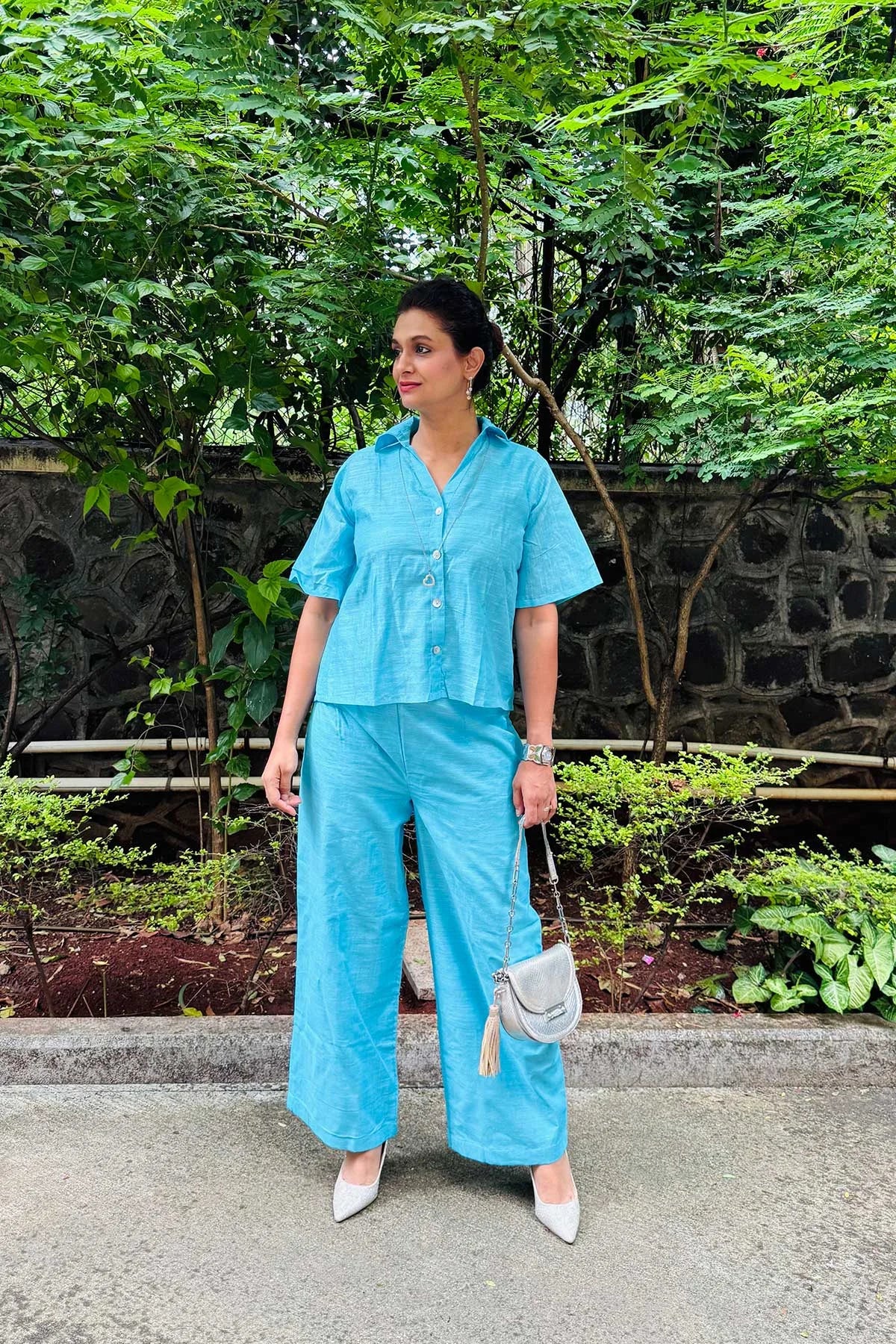 Linen Co-Ord Set - Solid Colour - Sky Blue