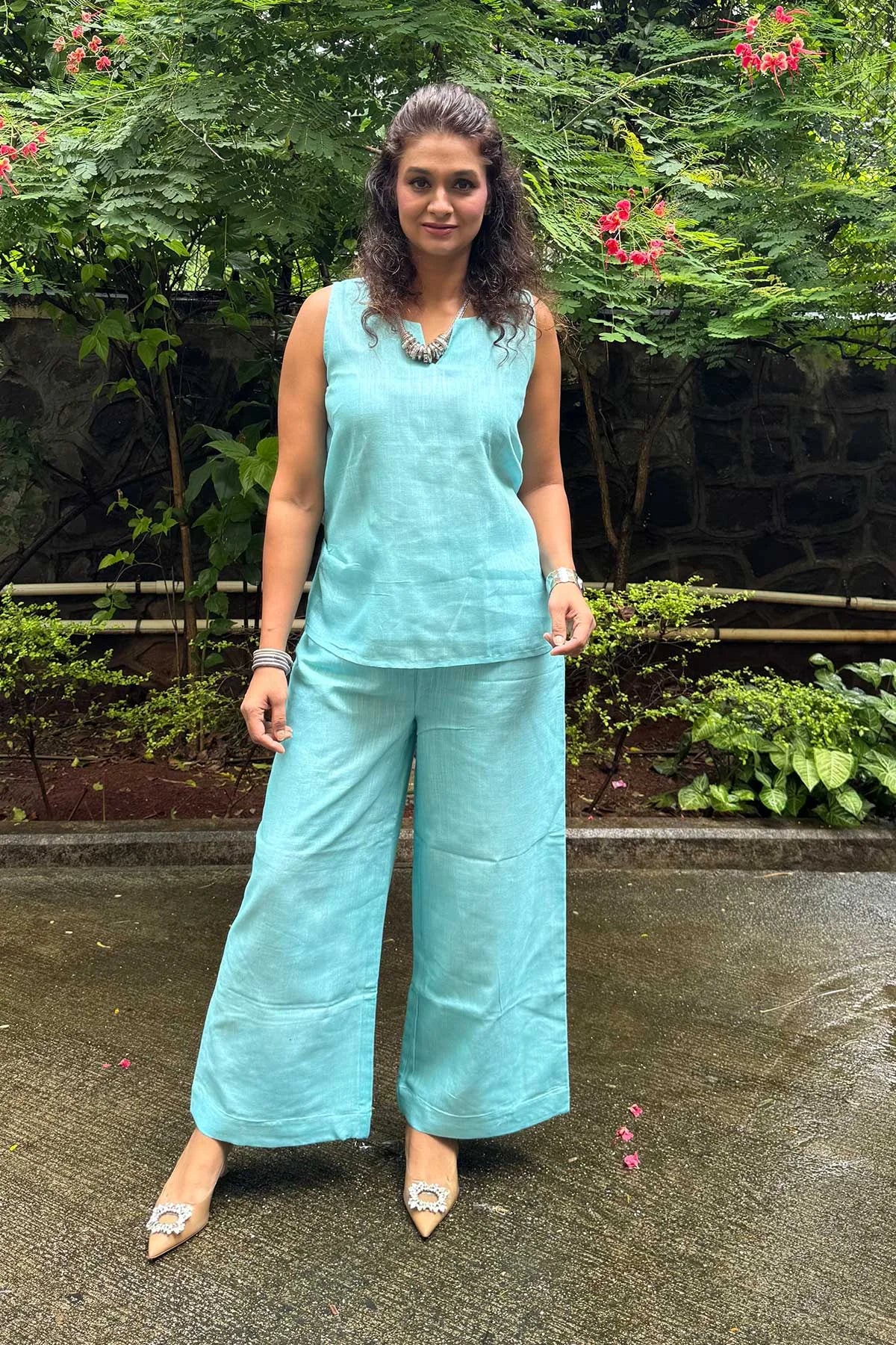 Linen Co-Ord Set - Solid Colour - Teal