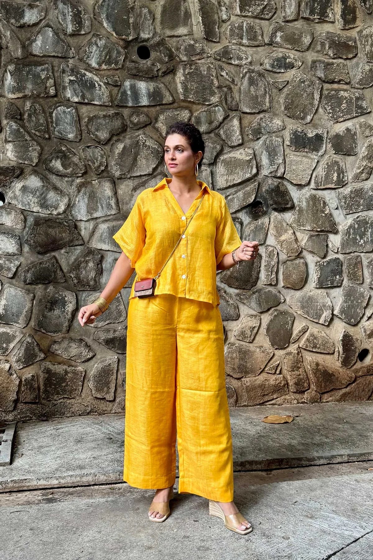 Linen Co-Ord Set - Solid Colour - Sunset Yellow