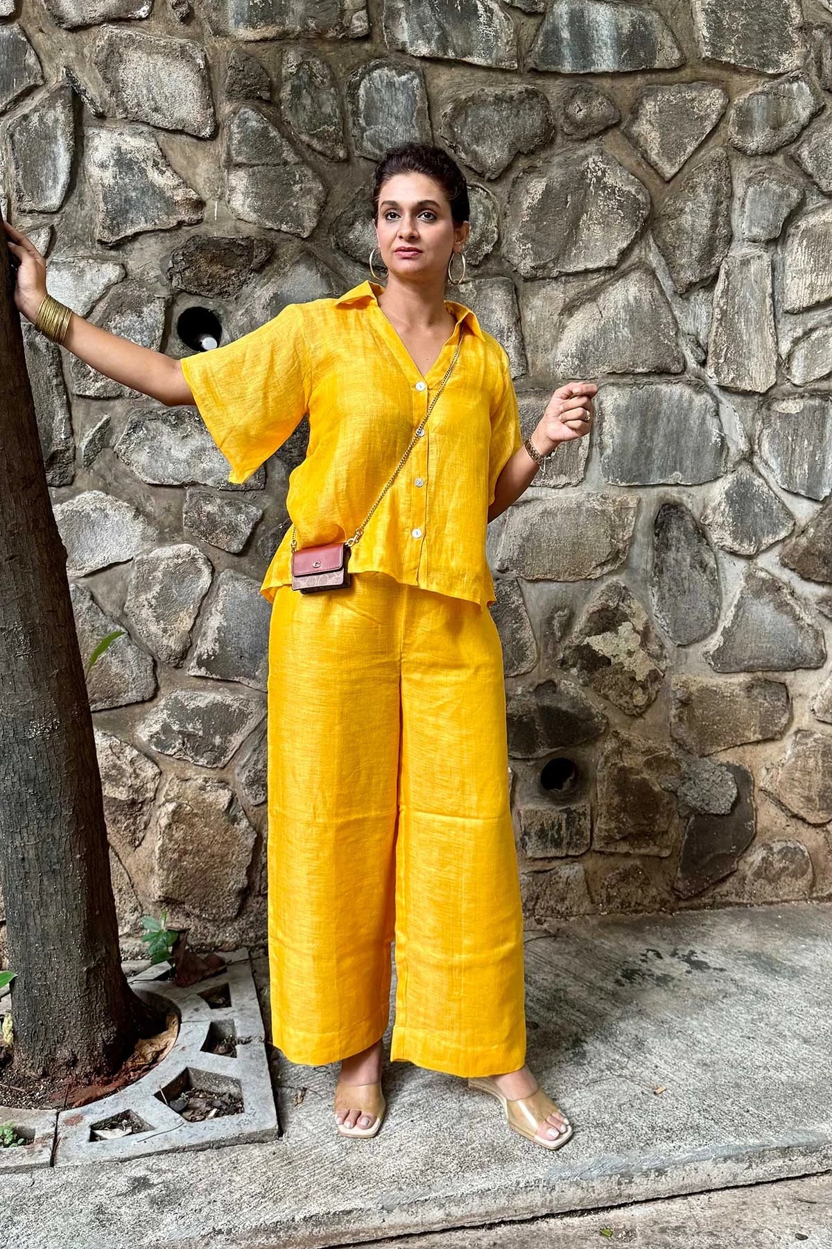 Linen Co-Ord Set - Solid Colour - Sunset Yellow